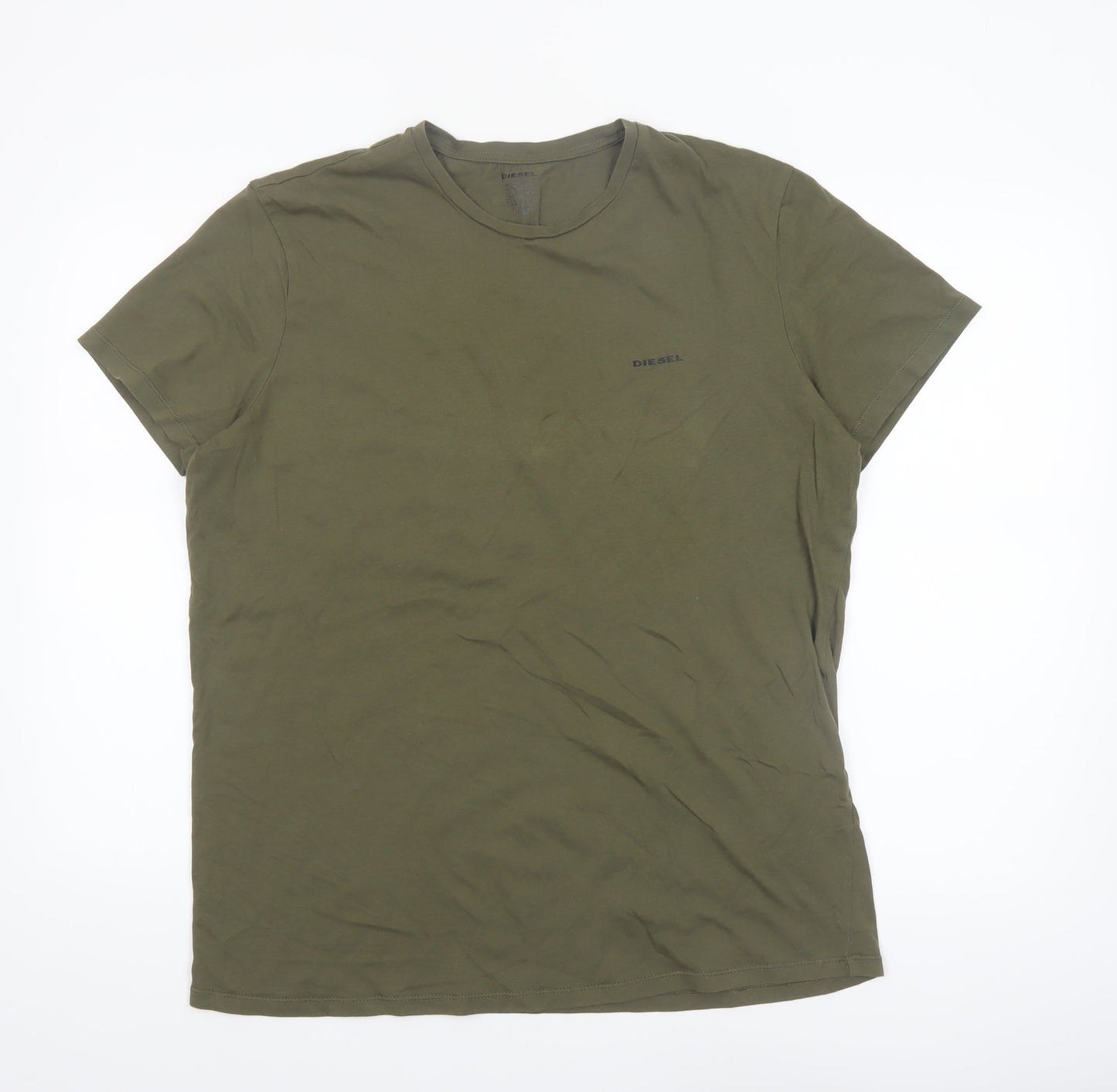 Diesel Men’s Green XL Crew Neck Cotton T-Shirt