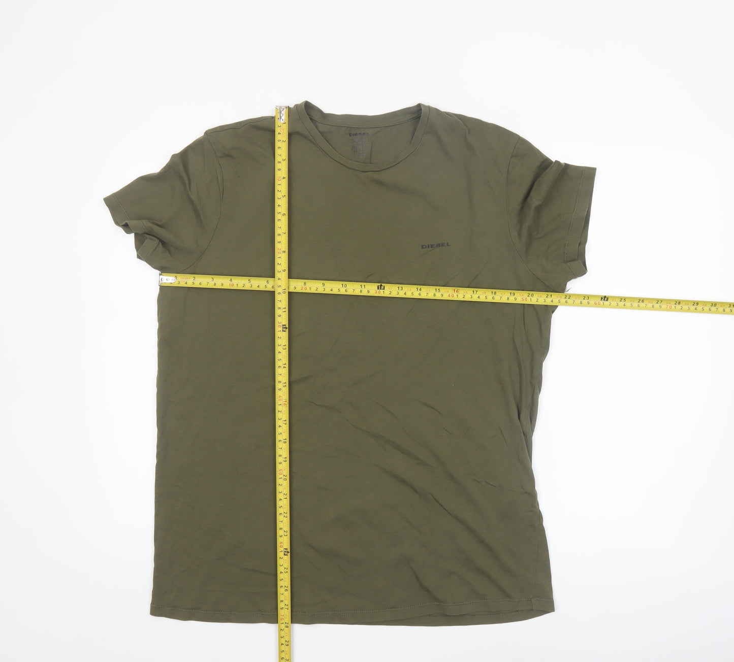 Diesel Men’s Green XL Crew Neck Cotton T-Shirt