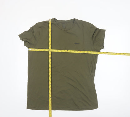 Diesel Men’s Green XL Crew Neck Cotton T-Shirt