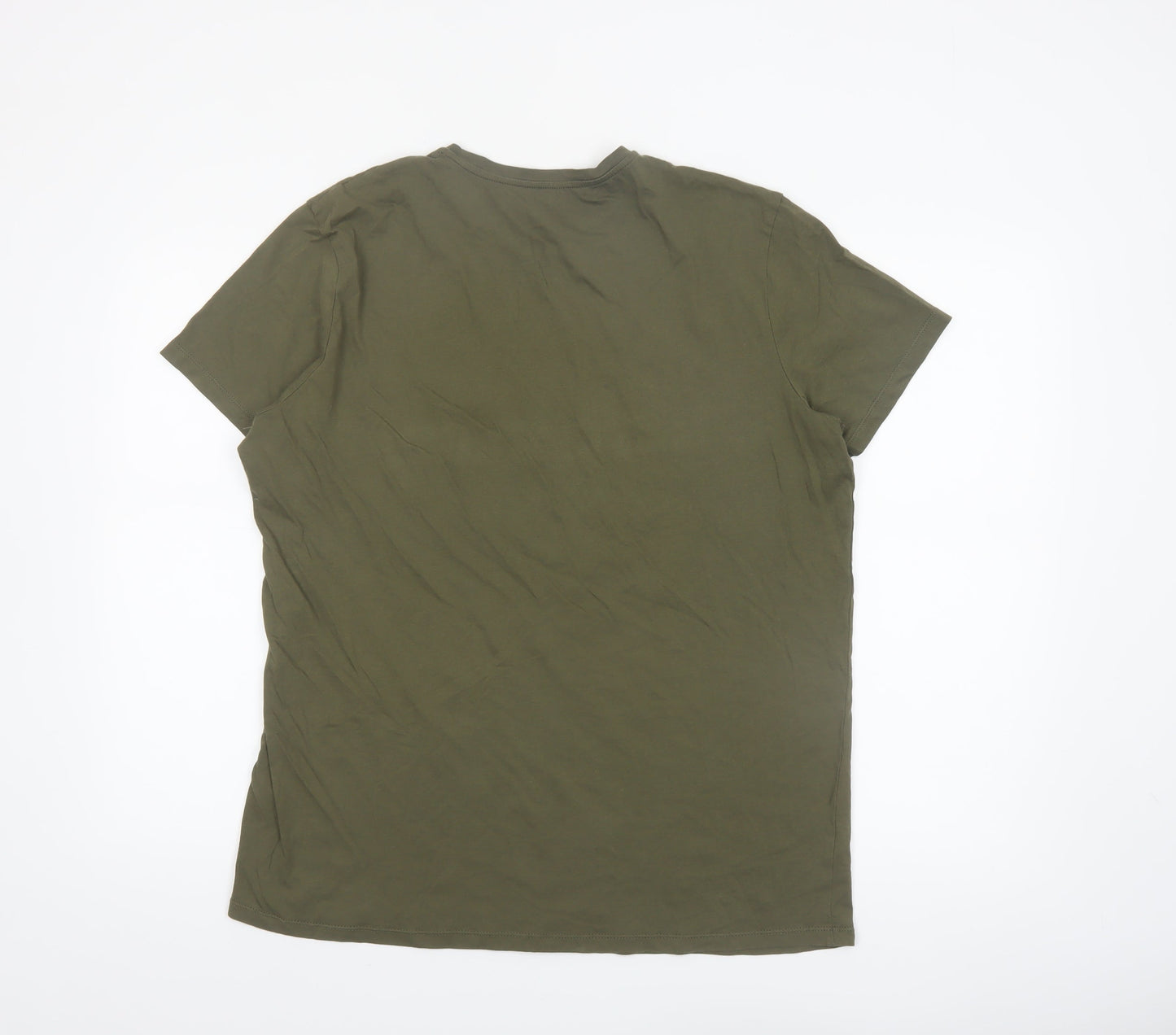 Diesel Men’s Green XL Crew Neck Cotton T-Shirt