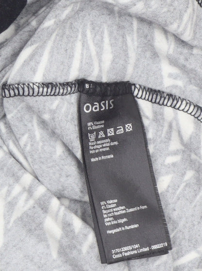 Oasis Women’s Black White Floral Bodycon Dress XS