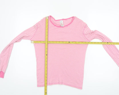 Mini Boden Girls Pink Striped Long Sleeve T-Shirt 14 Years 100% Cotton