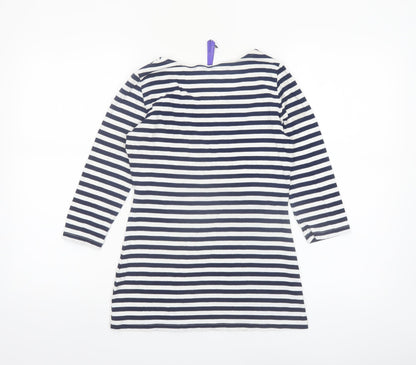 Seraphine Women Blue Striped 3/4 Sleeve Maternity Tunic Top S