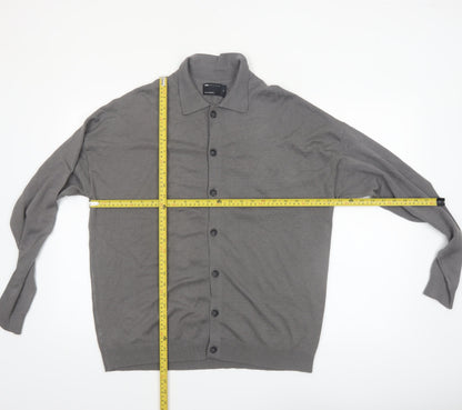 ASOS Design Men's Grey Collared Button Cardigan M