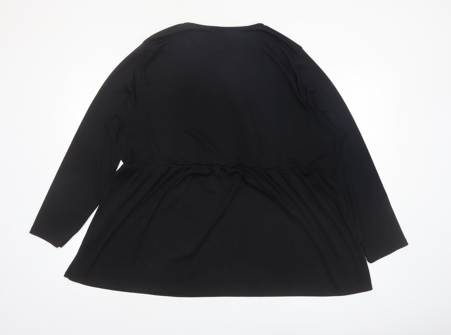 Boohoo Women’s Black Plus Size 26 Long Sleeve Jersey Tunic Top