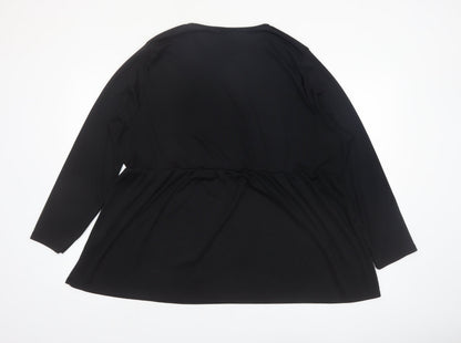 Boohoo Women’s Black Plus Size 26 Long Sleeve Jersey Tunic Top