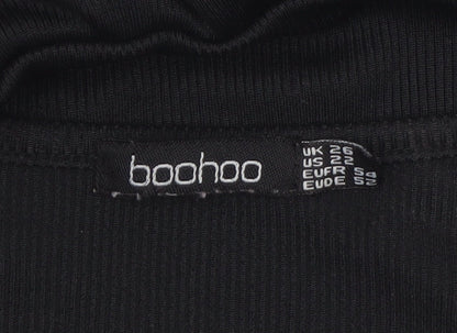 Boohoo Women’s Black Plus Size 26 Long Sleeve Jersey Tunic Top