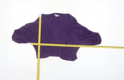 Marks and Spencer Per Una Womens Purple M/L Open Front Shrug Cardigan