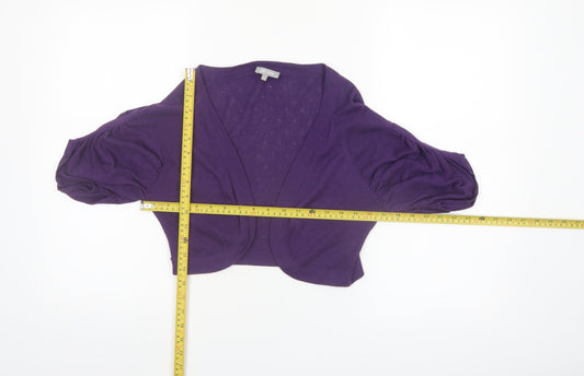Marks and Spencer Per Una Womens Purple M/L Open Front Shrug Cardigan