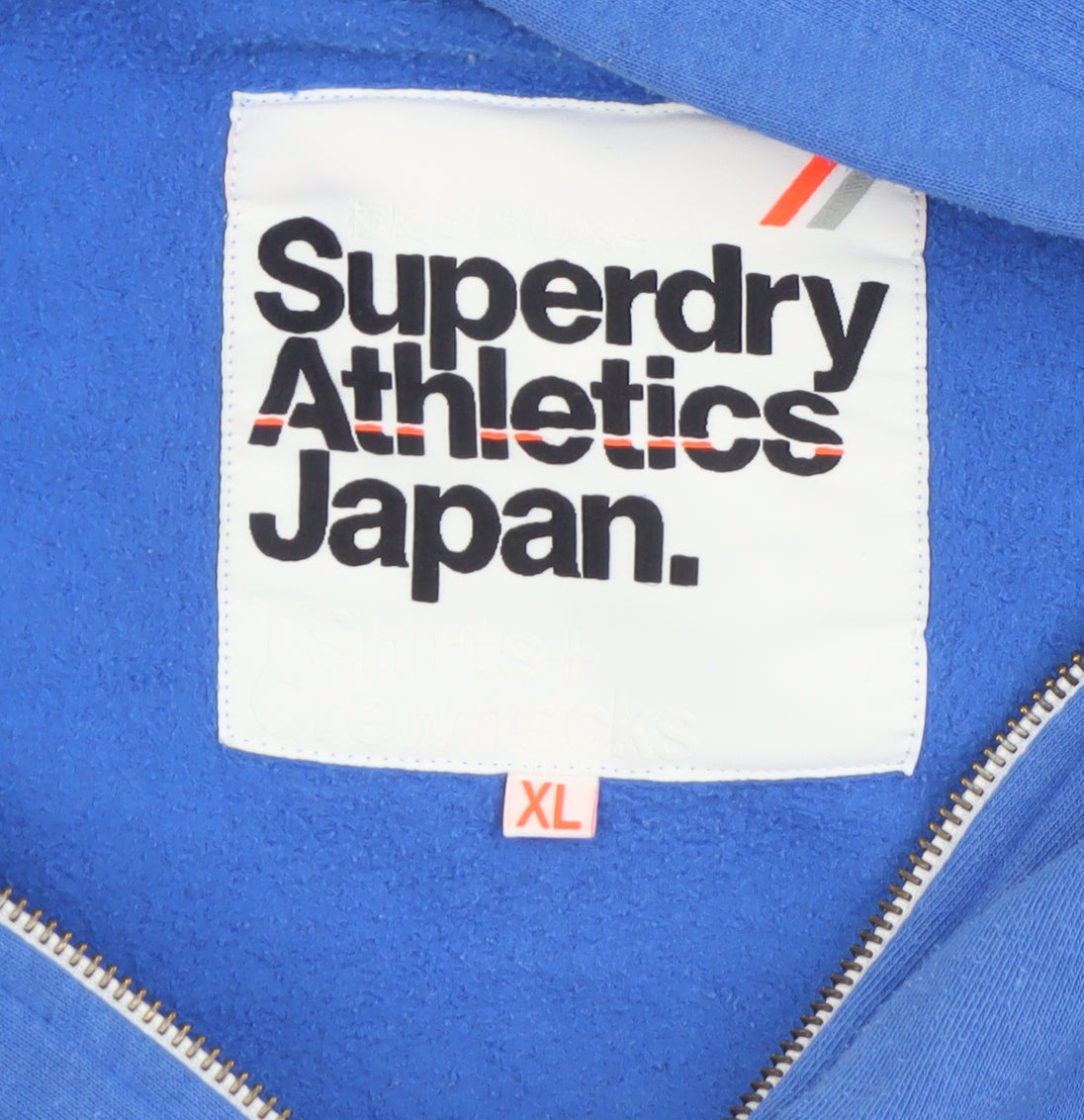 Superdry Men's Blue Full Zip Hoodie XL Cotton Blend Fleece