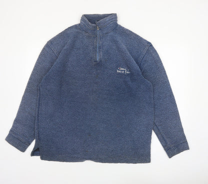 Weird Fish Mens Blue 1/4 Zip Pullover Sweatshirt Size M
