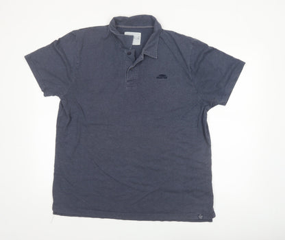 Weird Fish Men's Blue Cotton Blend Polo Shirt XL Regular Fit