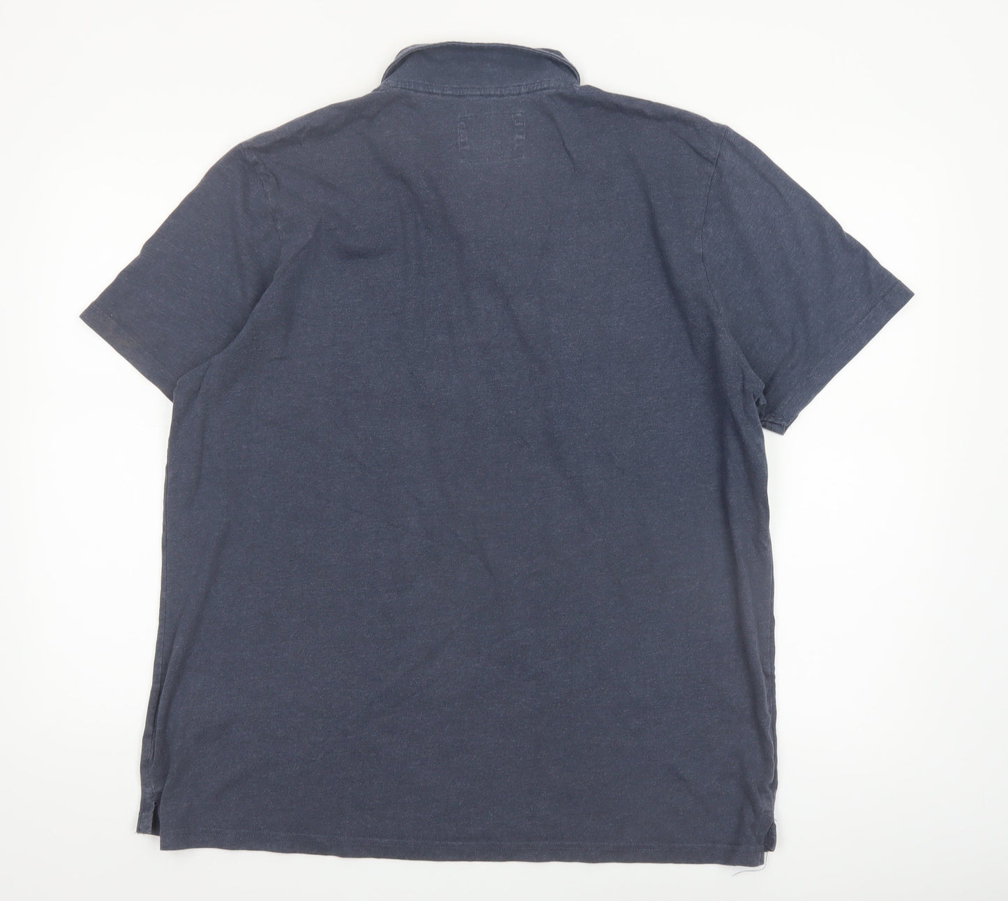 Weird Fish Men's Blue Cotton Blend Polo Shirt XL Regular Fit