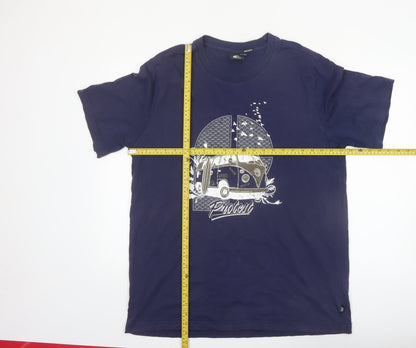 Protest Men's Blue XL Graphic Camper Van Regular Fit T-Shirt