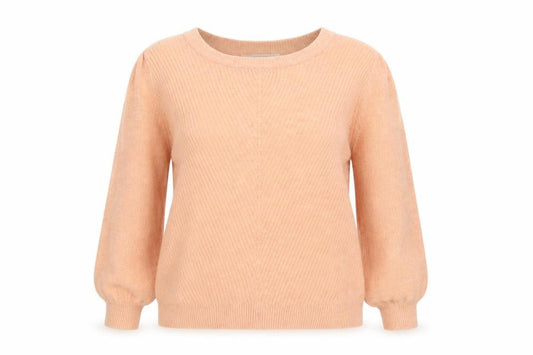 Front view of YAYA Women Pink Crew Neck Long Sleeve jumper, size M