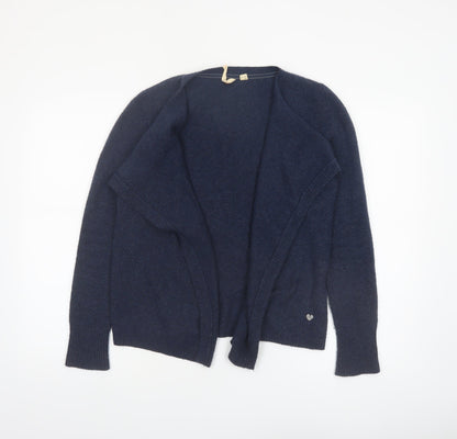 White Stuff Women's Blue Wool Blend Open Cardigan Size 10
