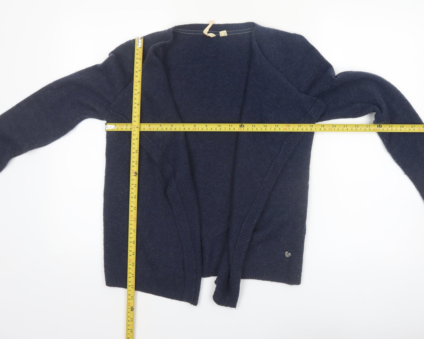 White Stuff Women's Blue Wool Blend Open Cardigan Size 10