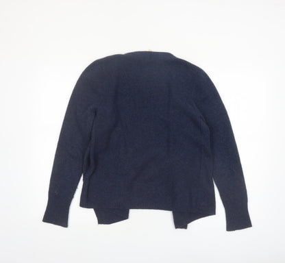 White Stuff Women's Blue Wool Blend Open Cardigan Size 10