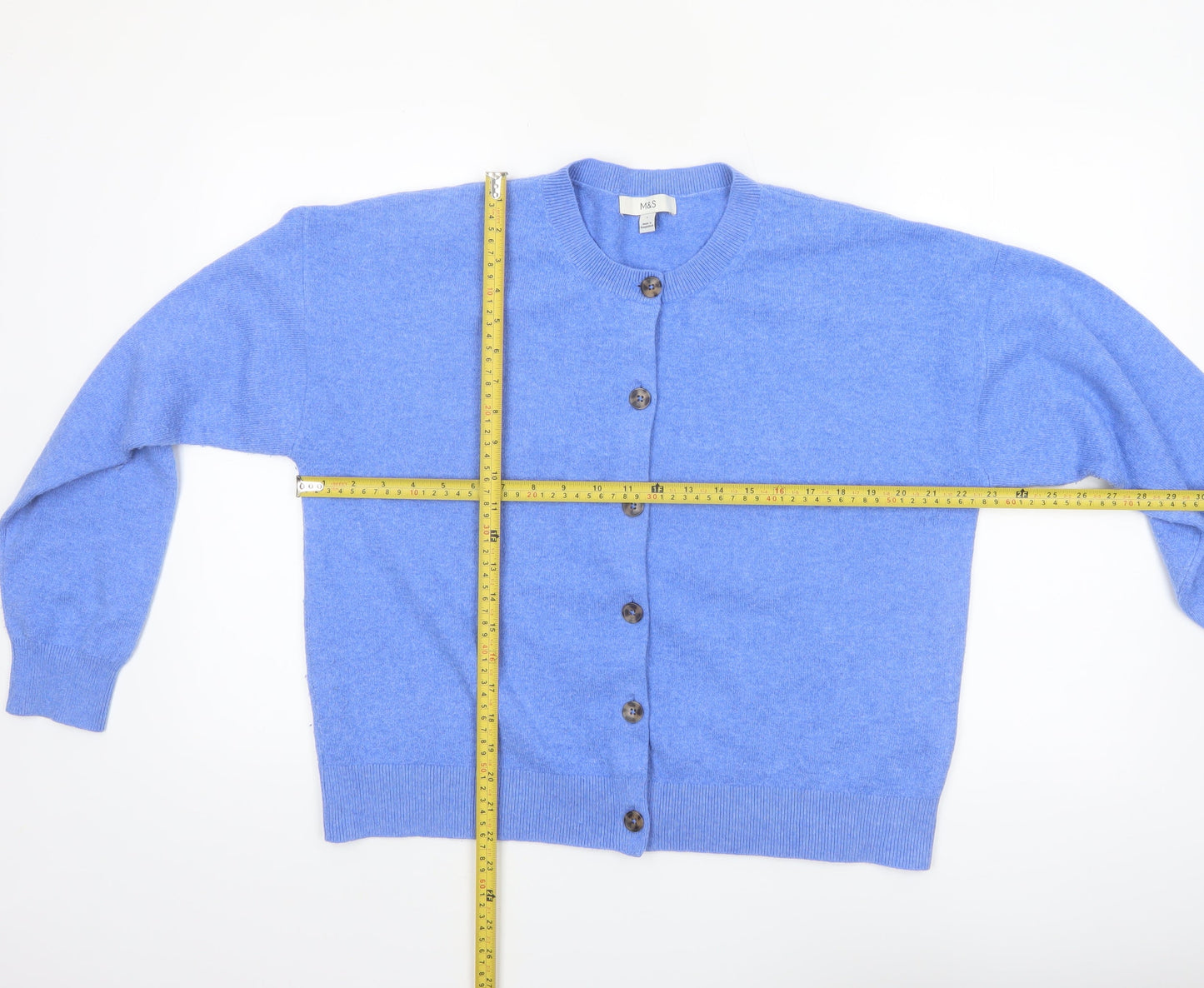 Marks and Spencer Women's Blue Button Front Cardigan L