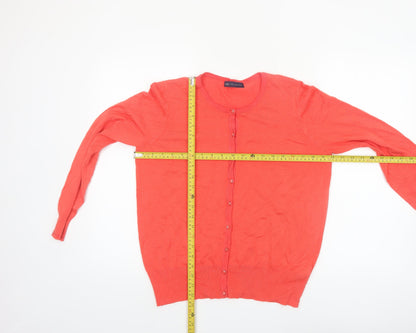 Marks and Spencer Women's Orange Cardigan UK 16 Long Sleeve Knit