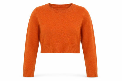 Stradivarius Womens Orange Crew Neck Knit Pullover Jumper Size 14