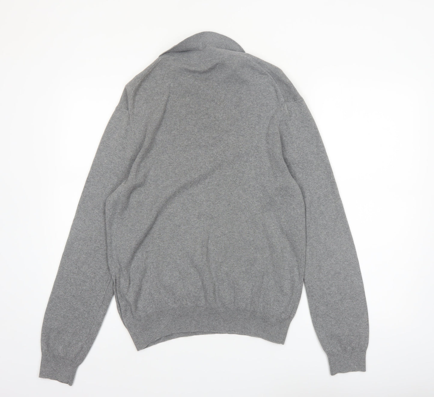 Polo Ralph Lauren Men's Grey Cotton Collared Pullover Jumper M