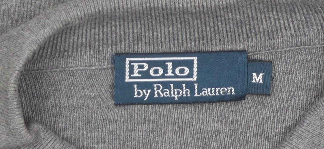 Polo Ralph Lauren Men's Grey Cotton Collared Pullover Jumper M