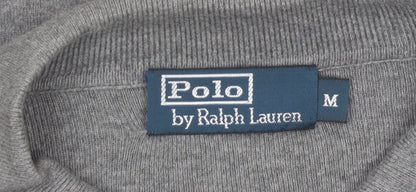 Polo Ralph Lauren Men's Grey Cotton Collared Pullover Jumper M