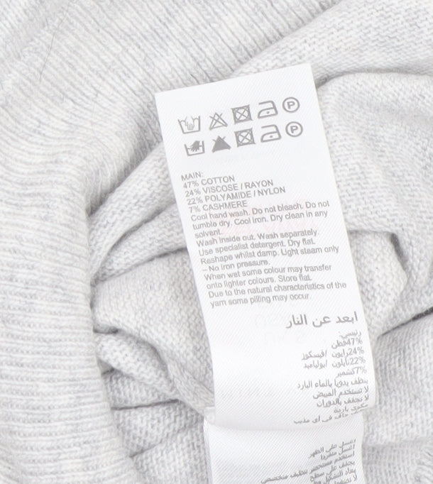 Mint Velvet Womens Grey Crew Neck Long Sleeve Pullover Jumper S