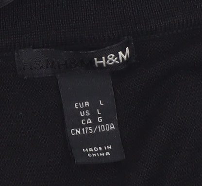 H&M Women’s Black Wool Blend Short Knit Dress Size 14