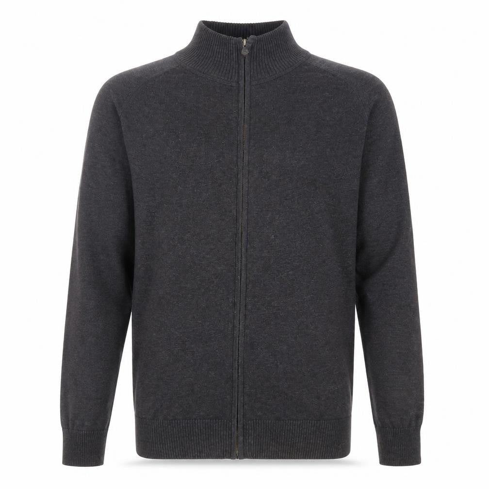 Timberland Men Grey Cotton Full Zip High Neck Jumper Size S