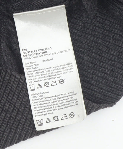 Timberland Men Grey Cotton Full Zip High Neck Jumper Size S