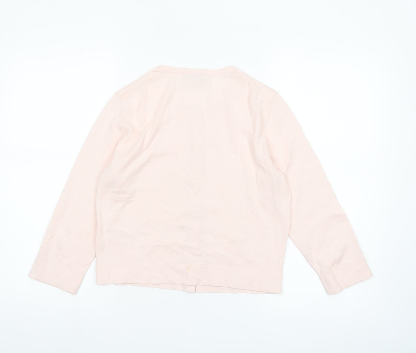 Hobbs Women’s Pink Cotton Silk Cardigan Small Classic Long Sleeve