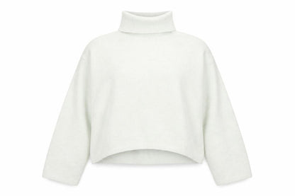 Bershka Women Ivory Roll Neck Knit Jumper Size 8 Regular Fit