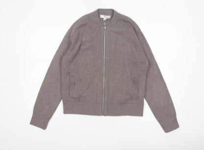 Marks and Spencer Women Brown Full Zip Knit Jumper Size S