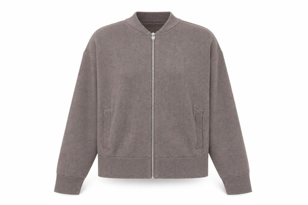 Marks and Spencer Women Brown Full Zip Knit Jumper Size S