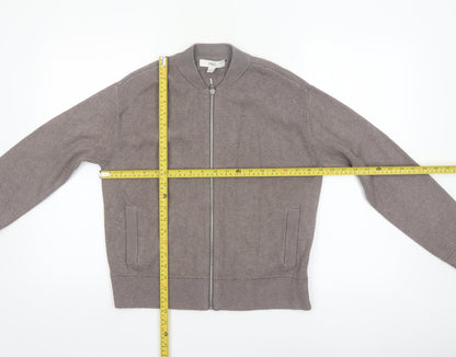 Marks and Spencer Women Brown Full Zip Knit Jumper Size S