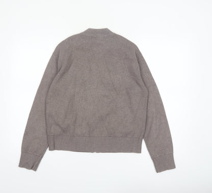 Marks and Spencer Women Brown Full Zip Knit Jumper Size S