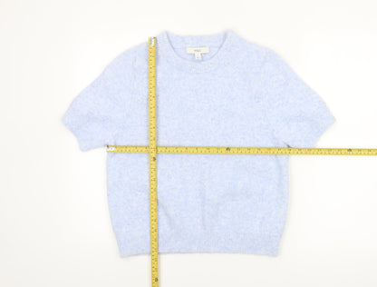 Marks and Spencer Women's Blue Short Sleeve Pullover Jumper Size M