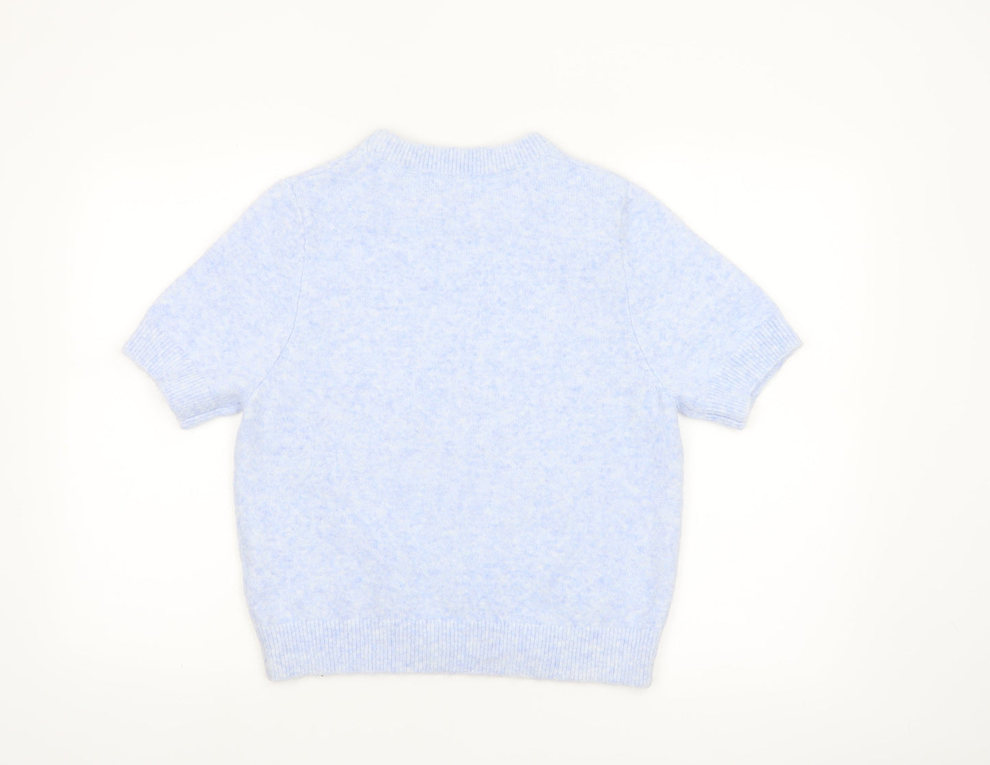 Marks and Spencer Women's Blue Short Sleeve Pullover Jumper Size M