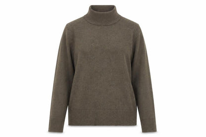 VILA Womens Brown Roll Neck Jumper Small Viscose Blend Knitwear