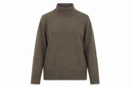 Vila Womens Brown Roll Neck Jumper Small Viscose Blend Knitwear