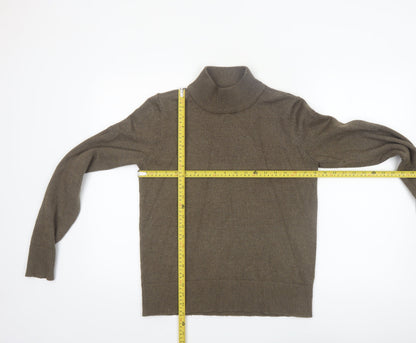 Vila Womens Brown Roll Neck Jumper Small Viscose Blend Knitwear