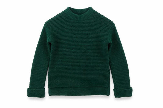 John Lewis Anyday Women Green Chunky Knit Crew Neck Pullover Jumper XS