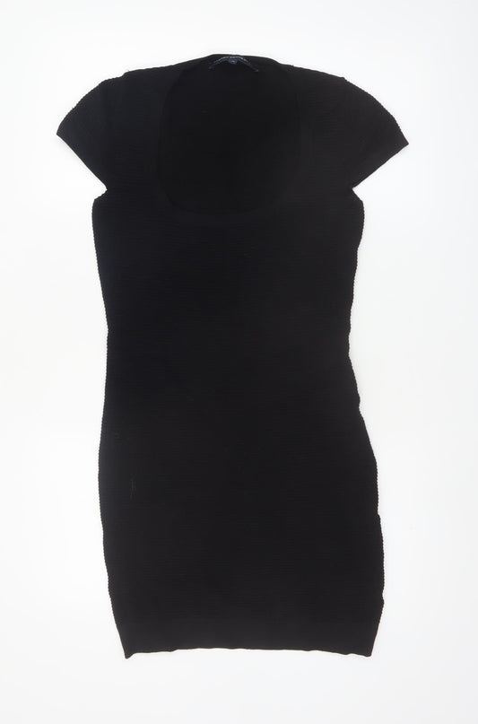 French Connection Women's Black Size 12 Bodycon Knit Dress