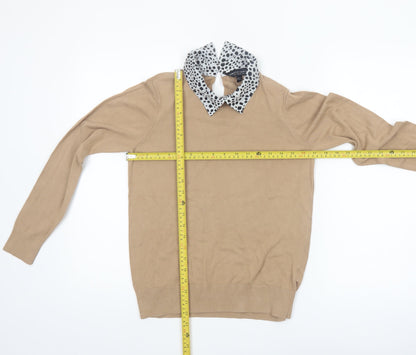 Dorothy Perkins Women’s Beige Collared Pullover Jumper Size 8