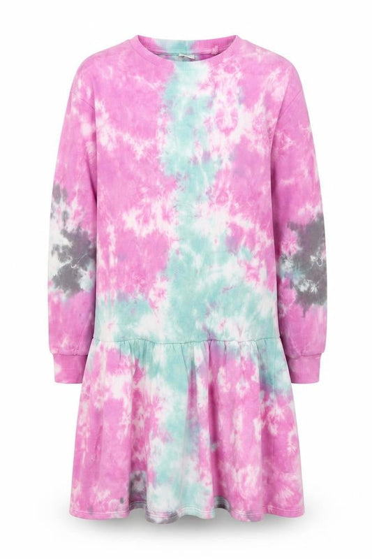 Next Girls Multicoloured Tie Dye Cotton Long Sleeve T-Shirt Dress 15 Years