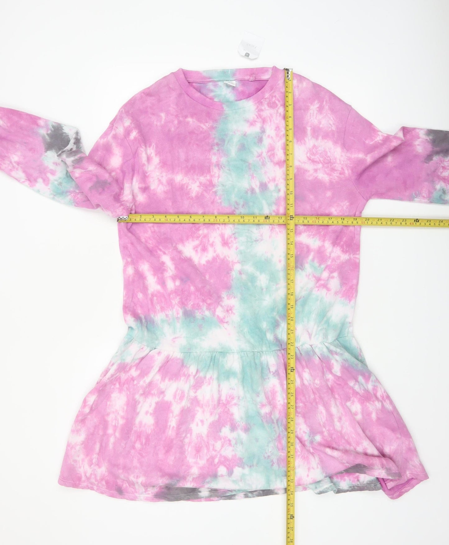 Next Girls Multicoloured Tie Dye Cotton Long Sleeve T-Shirt Dress 15 Years
