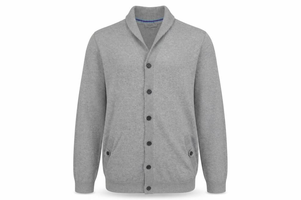 Ted Baker Men's Grey Cotton Blend Shawl Collar Cardigan Size M