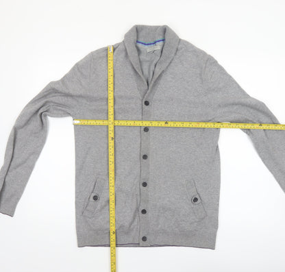 Ted Baker Men's Grey Cotton Blend Shawl Collar Cardigan Size M